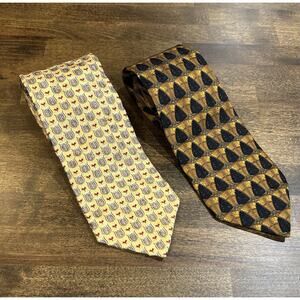 Ermenegildo Zegna Vintage Silk Necktie Tie Lot Of 2
